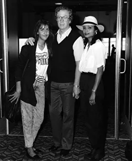 Michael Caine Actor with wife Shakira and daughter Natasha at airport before departing Michael Caine Actor with wife Shakira and daughter Natasha at airport before departing