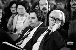 Michael Foot during a debate on the Common Market. Staying inside the Common Market will Michael Foot during a debate on the Common Market. Staying inside the Common Market will