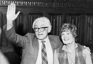 Michael Foot and wife Jill Craigie at press conference after his election as Labour party Michael Foot and wife Jill Craigie at press conference after his election as Labour party