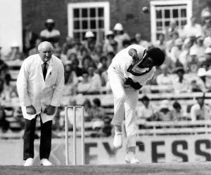 Michael Holding bowling at the Oval 1976 England v West Indies Michael Holding bowling at the Oval 1976 England v West Indies