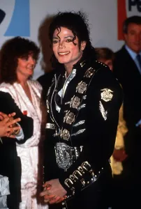 Michael Jackson at his concert at Wembley Stadium when meeting the Prince Michael Jackson at his concert at Wembley Stadium when meeting the Prince