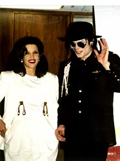 Images Dated 9th August 1994: Michael Jackson and his wife Lisa Marie visit two childrenOs hospitals in Budapest