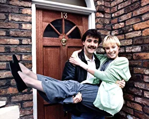 Michael Levell with Sally Whittacker outside their street home February 1988 Michael Levell with Sally Whittacker outside their street home February 1988