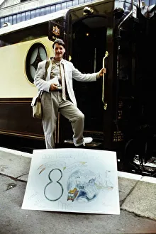Michael Palin Actor TV Presenter in Around The World In 80 Days boarding the Orient Michael Palin Actor TV Presenter in Around The World In 80 Days boarding the Orient