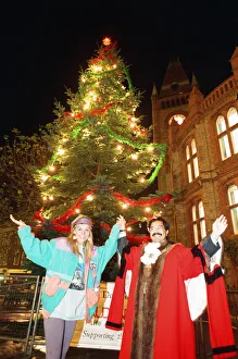 Michaela Strachan switches on the Christmas lights at Broad Street Mall, Reading Michaela Strachan switches on the Christmas lights at Broad Street Mall, Reading