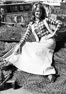 Michelle Lane model poses for pictures on quayside 4th May 1972 Michelle Lane model poses for pictures on quayside 4th May 1972