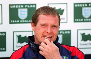 Middlesbrough and England Footballer Paul Gasgoigne at an England press conference Middlesbrough and England Footballer Paul Gasgoigne at an England press conference