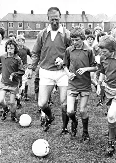 Middlesbrough manager Jack Charlton with some of the boys from Framwellgate Comprehensive Middlesbrough manager Jack Charlton with some of the boys from Framwellgate Comprehensive