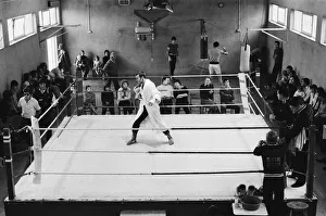 Middleweight Champion Alan Minter Shadow boxing in Jersey ahead of his World Title fight Middleweight Champion Alan Minter Shadow boxing in Jersey ahead of his World Title fight