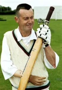 Mike Ash cricketer pictured with his cricket bat June 1999 Mike Ash cricketer pictured with his cricket bat June 1999