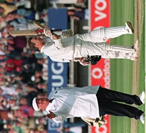 Mike Atherton celebrates in England v South Africa 1998 his century in first Mike Atherton celebrates in England v South Africa 1998 his century in first