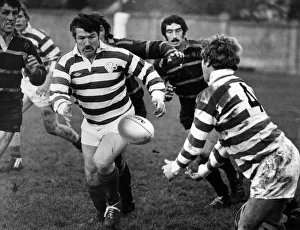 Mike Knill, Penarth Rugby Union Player Captain, taking a pass from Henry Bohlen Mike Knill, Penarth Rugby Union Player Captain, taking a pass from Henry Bohlen