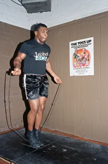 Mike Tyson in his training camp ahead of his bout with James Bonecrusher Smith Mike Tyson in his training camp ahead of his bout with James Bonecrusher Smith