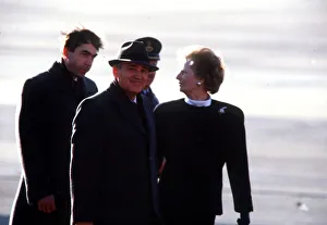 Mikhail Gorbachev at Brize Norton with Prime Minister Margaret Thatcher December Mikhail Gorbachev at Brize Norton with Prime Minister Margaret Thatcher December