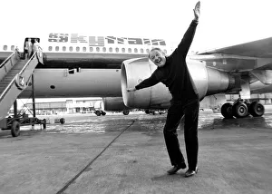Millionaire airline owner Freddie Laker at Gatwick airport this afternoon September Millionaire airline owner Freddie Laker at Gatwick airport this afternoon September