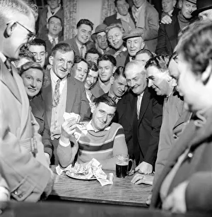 Miner Joe Steele seen here taking part in a food eating competition Miner Joe Steele seen here taking part in a food eating competition
