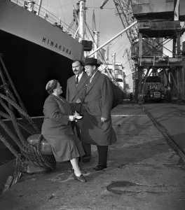 00029 Prints: Print of Hugh Gaitskell with Bessie Braddock in Liverpool, 1958