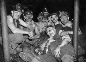 00031 Prints: Coal mines underground scene print, Norton Hill Colliery