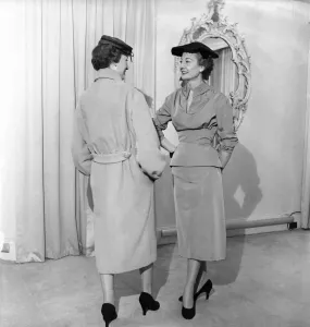 London Fashion Week History Prints: Clothing: Fashion. Christian Dior of London showed a collection of suits