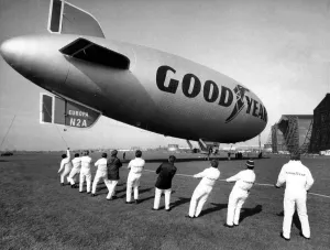 0000to0099 Prints: The Goodyear Europa Airship at RAF Cardington Print 1972