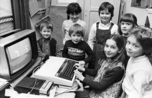 00085 Prints: Children Using Computers at Combo First School Print 1983