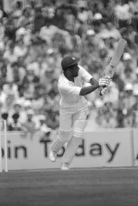 Prints of 5th Test: England v West Indies at The Oval, Aug 12-17, 1976. Viv Richards in action Mirror Prints: 1976 The Oval England v West Indies Print