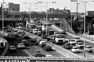 Central Motorway Traffic Jam Print, Newcastle 1979