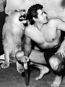 Gordon Scott as Tarzan with Numa the Lion Print 1955