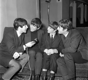 Prints of John Lennon, Paul McCartney, Ringo Starr, George Harrison The Beatles play at the cinema in Carlisle 21st November 1963 Mirror Prints: The Beatles at Carlisle Cinema Print 1963