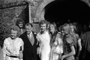 John Mills with Family at Son's Wedding Print, 1971