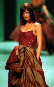 London Fashion Week History Prints: SuperModel Helena Christensen at a London Fashion Week February 1996
