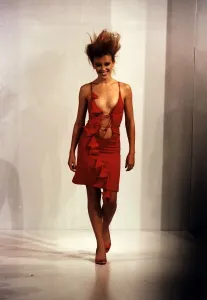 London Fashion Week History Prints: Kylie Minogue actress singer on the catwalk at London Fashion Show