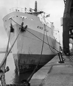 Teesside Shipping History Prints: The King Java seen here berthed at Middlesbrough Dock. 20th December 1971