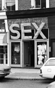 Prints of Malcolm McLarens shop sex on The Kings Road. 5th December 1976 United Kingdom Prints: Malcolm McLaren's Sex Shop Print, 5th December 1976