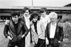 Prints of Duran Duran, music group, pictured outside the NEC, Birmingham, 7th May 1981 Mirror Prints: Duran Duran Print - NEC Birmingham 1981
