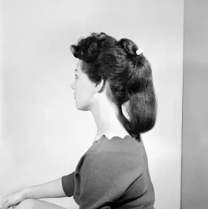 Vintage Fashion Hair Styles Print, April 1956