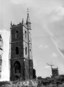 Bristol City Landmarks Prints: The towers of St Mary Le Port Church (foreground) and St Peters