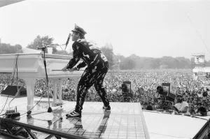 Music Festival Prints: Elton John in Central Park Print 1980
