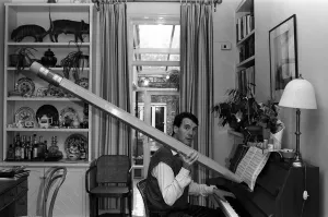 Entertainment News Archives Prints: Actor and writer Michael Palin in his study at home. 7th November 1984