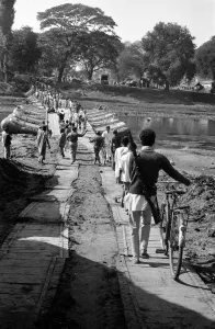 1971 India War Scene Print - People Crossing River