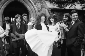 Print of Jeff Lynne on his wedding day, 11th April 1972