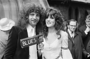 Print of Jeff Lynne on his wedding day in 1972