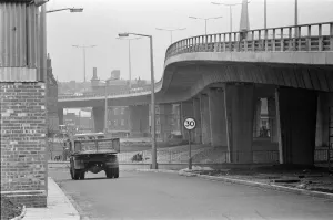 Print of the Mancunian Way motorway, June 1967