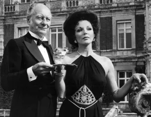 Joan Collins and John Gielgud Print - 1979 Country House Photo