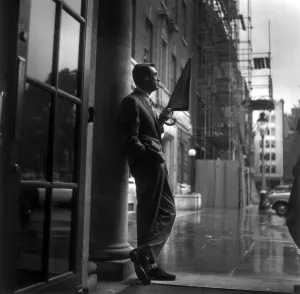 Cary Grant Print - London Hotel Porch Scene, 1957