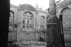 Print of the gutted St Mary-le-Bow Church in London, 1941