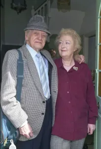 Bill Owen Print - Black and White Photo of Bill Owen with Wife