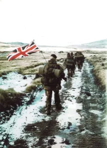 Prints of British soldiers in the Falklands 1982 Mirror Prints: British Soldiers in the Falklands 1982 Print