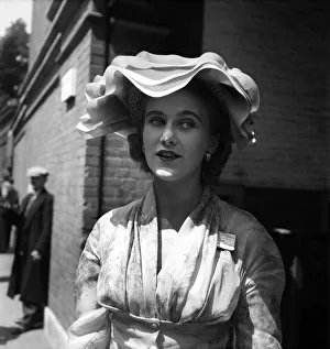 Miss Judith Thomson-Hancock wore this unusual hat to match her dress at Ascot Miss Judith Thomson-Hancock wore this unusual hat to match her dress at Ascot