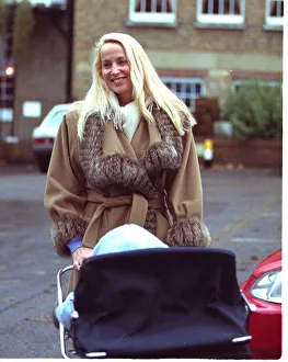 Model Jerry Hall leaves home today with baby son Gabriel in the pram Model Jerry Hall leaves home today with baby son Gabriel in the pram